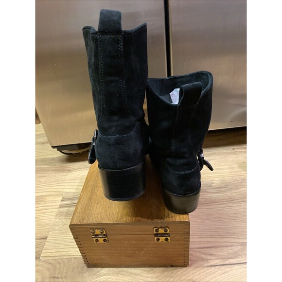 Belle Sigerson Morrison Women's Suede‎ Square Toe Ankle Boots  Sz 7B Black - Picture 8 of 16